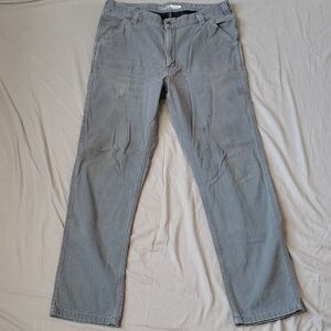 Carhartt Pants Mens 38x36 Gravel Fleece Rugged Flex Relaxed Double Front Work